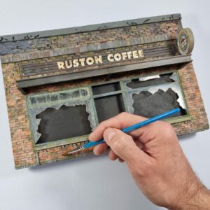 the last of us memorabilia, Ruston coffee shop made in miniature scale