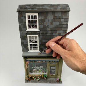 1:24 Scale Florist shop Front Diorama This one-of-a-kind 3D wall art diorama piece is a stunning representation of a local florist in Tavistock (Odds & Buds) Devon